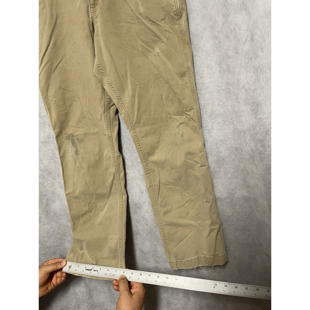 Carhartt Pants Men's 32X28 Beige Rugged Flex Dungaree Canvas Utility Work 102291 - Picture 8 of 15